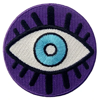 Image of Evil Eye Embroidered Iron On Sew Patch