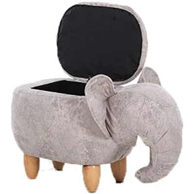 Image of MEILISHAOMEI Storage Boxes Ottoman Adults Creative Foot Stool Rest Elephant Footstools &amp; Pouffes Multifunction Stools Chair For Living Room Bedroom,White