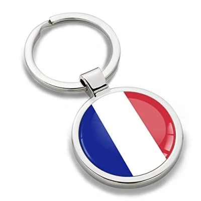 Image of Biomar Labs® 3D Metal National France Flag Keyring Key Ring Accessories Men Women Keychain Gift KK 188