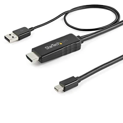 Image of StarTech.com 6ft (2m) HDMI to Mini DisplayPort Cable 4K 30Hz Active mDP Adapter Converter with Audio USB Powered Mac &amp; Windows Male Video (HD2MDPMM2M)