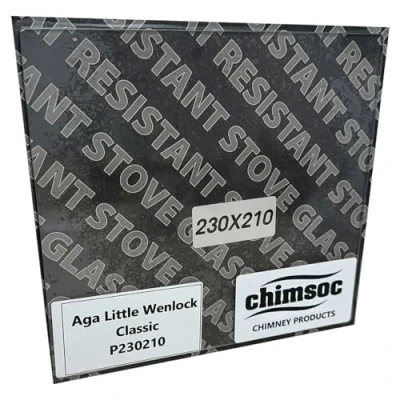 Image of Chimsoc Replacement Stove Glass AGA Little Wenlock Classic (230mm x 210mm Rectangular)