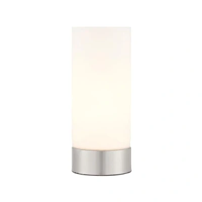 Image of Dara 1 Light Table Lamp Brushed Nickel, Matt Opal Duplex Glass, E14