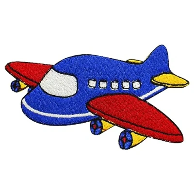 Image of Kids Aeroplane Patch Rhymes Patch, Embroidered Iron on Sew Badge for Clothes etc.9.5x5cm
