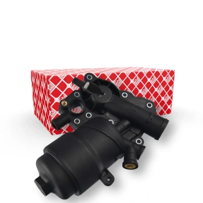 Image of 95810701030, 95810701031, 95810701032 Housing, oil filter FEBI BILSTEIN 183602 AUDI: A6 C7 Allroad, Saloon, Q7, VOLKSWAGEN: Touareg II
