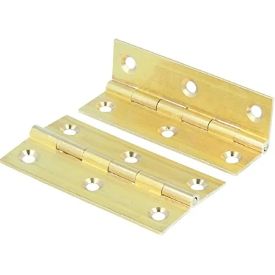 Image of Pair of Solid Brass 75mm/3&quot; Butt Hinges Cupboard/Cabinet/Door
