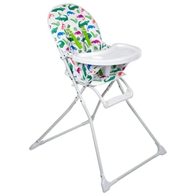 Image of Babyway Baby High Chair with Chameleon Print Padded Seat