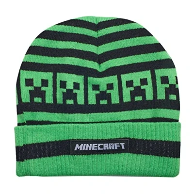 Image of Minecraft Boys&#039; winter hat, creeper beanie, Green (green 2), 54/56 cm