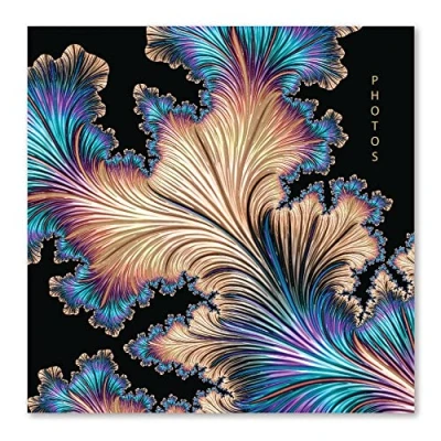 Image of KARRMA Photo Album with 200 Pockets Suitable for photos size 6&quot; x 4&quot; (15cm 10cm) Memo Section a Stiff Backed Padded Cover Inside Contains Slip in Black Gold Flourish