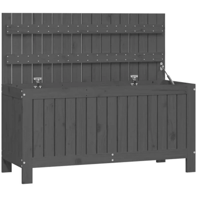 Image of vidaXL Garden Storage Box Grey 115x49x60 cm Solid Wood Pine