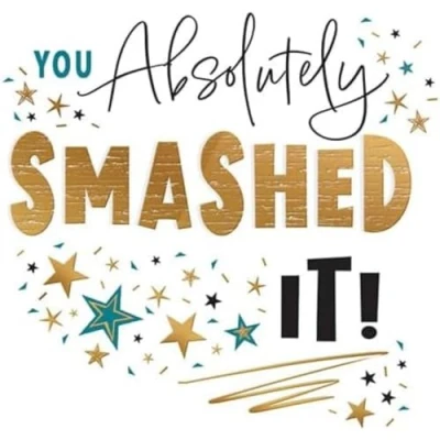 Image of Piccadilly Greetings Exam Congratulations Cards You Absolutely Smashed It 8 x 6 inches