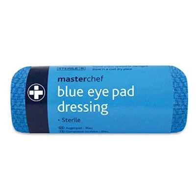 Image of Reliance Medical First Aid Eye Pad Dressing with Conforming Stretch Bandage, Pads Complete Care, Heal Infections Safeguard from Germs,Sterile, Blue
