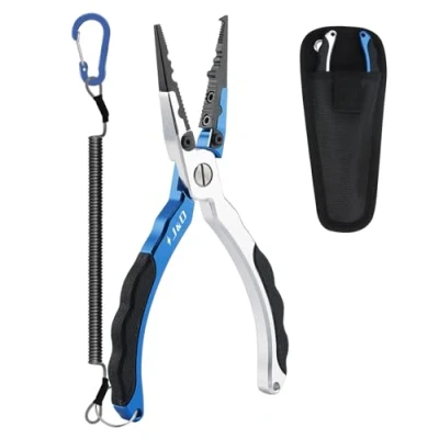 Image of J&amp;D Fishing Pliers, Aluminum Alloy Pliers Multi Functional Lightweight Lightweight, Blue