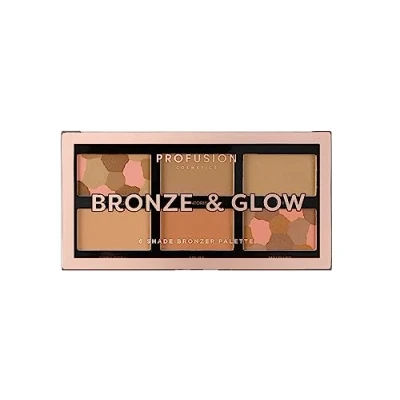 Image of Profusion Cosmetics Bronze and Glow, 6 Shade Bronzer Palette for Mesmerizing Look, Achieve Natural Glow with Long Lasting Full Coverage Bronzer, Ideal Sun Kissed Look