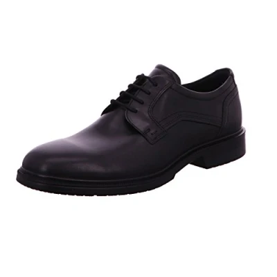 Image of ECCO Men&#039;s Lisbon Plain Toe Tie Derbys, Black, 7 UK