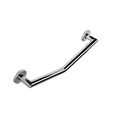 Image of Croydex Modern Angled Safety Support Rail Stainless Steel Grab Bar for Bathroom, Chrome