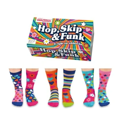 Image of United Oddsocks Box 6 For Girls UK 12 5.5 EUR 30.5 38.5 US 13.5 8 ( Hop Skip &amp; Funk)