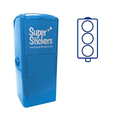 Image of SuperStickers Traffic Light Pre Inked Stamper,DST035, Blue