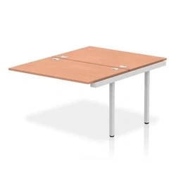 Image of Impulse Bench B2B Ext Kit 1200 Silver Frame Office Desk Beech