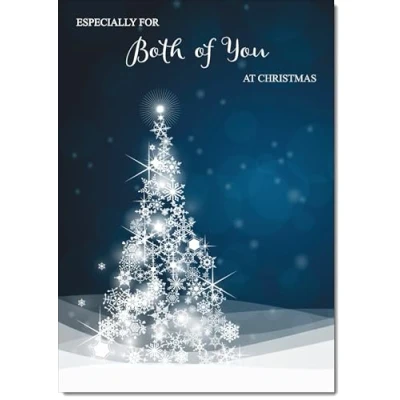 Image of doodlecards To Both of You Christmas Card Blue Contemporary Tree Large A4 Size for with Plain Envelope