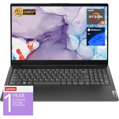 Image of Lenovo V15 Laptop, 15.6&quot; FHD Display, AMD Ryzen 5 5500U Hexa core Processor (Beat Intel i7 1065G7), 16GB RAM, 512GB SSD, HDMI, RJ45, Numeric Keypad, Wi Fi, Windows 11 Pro, Black