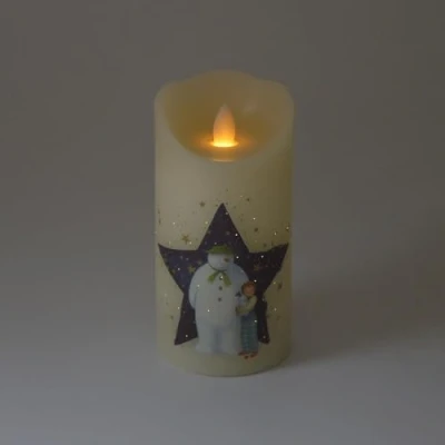 Image of YöL Snowman, Snowdog &amp; Billy Real Wax Candle Christmas LED Light Up Decoration False 15cm