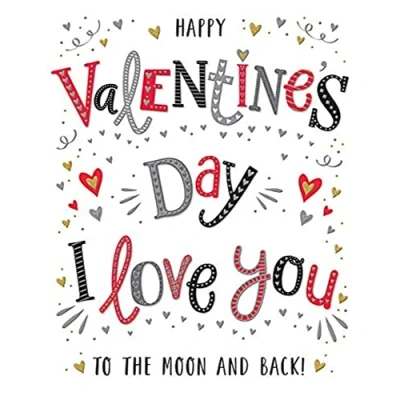 Image of Piccadilly Greetings Modern Valentine&#039;S Card Open 8 x 6 Inches Regal Publishing