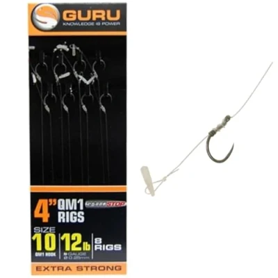 Image of Guru QM1 4&quot; Speed Stop Hair Rigs Barbless (Size 10 9lb)