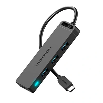 Image of VENTION USB C Hub 1m, 4 Port 3.0 Long Extender Splitter, Multi Ports Adapter Compatible with MacBook Pro, PC, Laptop, Mac mini, iMac, Surface Flash Drive