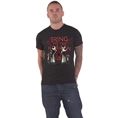 Image of Paradiso Clothing Bring ME THE Horizon Graveyard EYES Print Tshirt, Women&#039;s, Size: Medium, Black