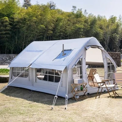 Image of Miuxe Inflatable Tent House 6 Person Family 4 Season Air Tents for Camping, Outdoor Big with Pump Easy Setup Large Blow Up Tents, Glamping Vestibule