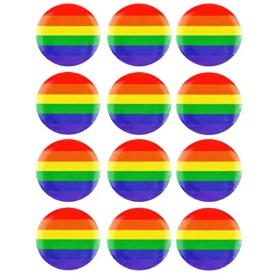 Image of HENBRANDT 12 x Adults Rainbow Button Pin Gay Pride Badge LGBT Flag Freedom Event March Accessory