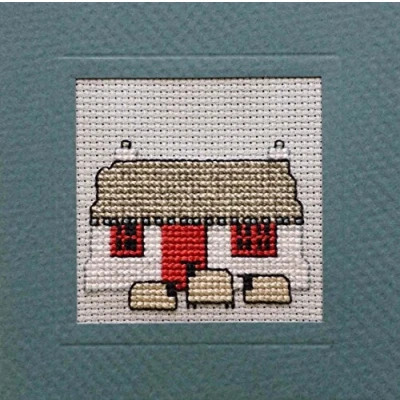 Image of Scottish Highlands Card Cross Stitch Kit &#039;Crofthouse&#039; by Textile Heritage