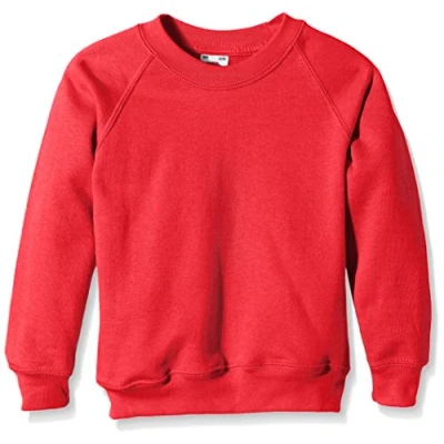 Image of Fruit of the Loom Unisex Kids Raglan Classic Sweater, Red, 12 13 Years (Manufacturer Size:34)