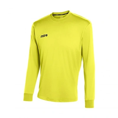 Image of Mitre Men Camero Long Sleeve Football Match Day Shirt Yellow, X Large/46 48 Inch