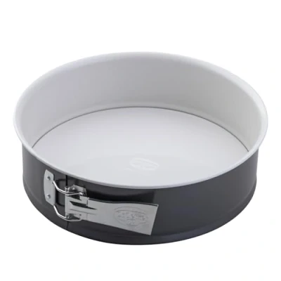 Image of Dr. Oetker Bakeware Non Stick Springform Cake Tin with Enamel Base Diameter 26 centimetres, Grey and Cream