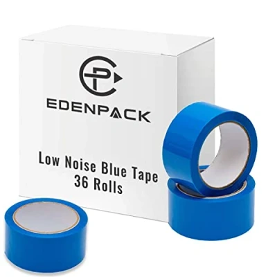 Image of Edenpack 36 Rolls Blue Colour Low Noise Adhesive Tape 50MM x 66M Art and Craft DIY Decorative Packaging Packing Parcel Strong Seal Coloured Acrylic