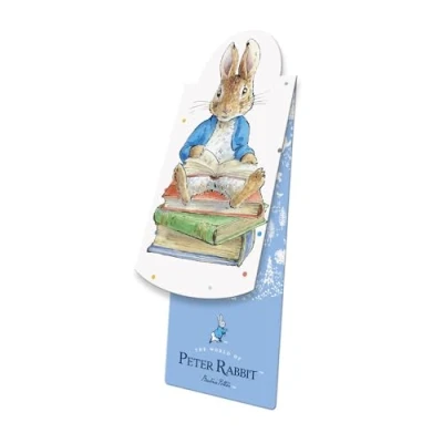 Image of Beatrix Potter Peter Rabbit Magnetic Bookmark with Book on Lap