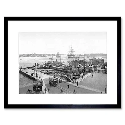 Image of Wee Blue Coo Portsmouth Vintage History Old BW Art Picture Framed Wall Print