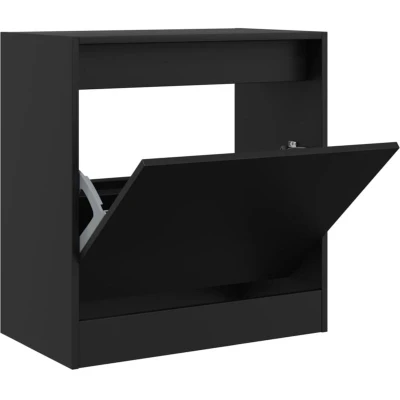 Image of vidaXL Shoe Cabinet Black 60x34x63.5 cm Engineered Wood