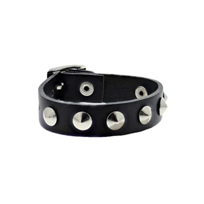 Image of Zac&#039;s Alter Ego 1 Row Conical Studded Leather Bracelet with Buckle
