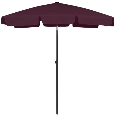 Image of vidaXL Beach Parasol Bordeaux Red 180x120 cm