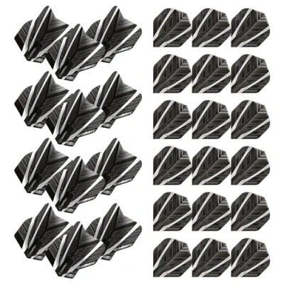 Image of WINMAU Prism Alpha Extra Thick dart flights 10 sets per pack (30 in total) (Black &amp; Grey)