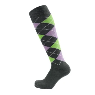 Image of PFIFF 100322 Unisex riding stocking checkered, multicolored (Darkpink / lilac), 40 42