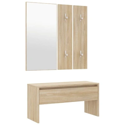 Image of vidaXL Hallway Furniture Set Sonoma Oak Engineered Wood