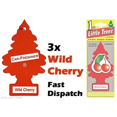 Image of MAGIC TREE &quot;LITTLE TREE&quot; WILD CHERRY FRAGRANCE CAR AIR FRESHENER PACK OF 3