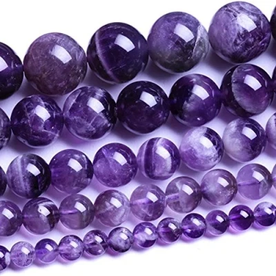Image of Amethyst Agate Natural Round Gemstone Loose Beads for Jewellery Making 2/3 / 4/6 8/10 12/14 16 mm, 10 mm