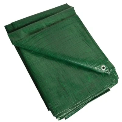 Image of 8M x 10M Green Tarpaulin Sheet with 2 FREE coils of 6mm 15M Polypropylene Rope