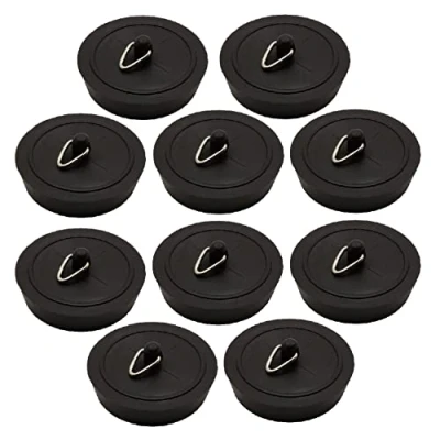 Image of TERF® Black Rubber Bath and Basin Plug 38mm (1.1/2 inch) For Kitchen Bathroom Bathtub Sink Drain stopper Pack of 10