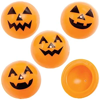 Image of Baker Ross FX431 Pumpkin Jumping Poppers Pack of 12, Party Bag Fillers for Kids, Halloween Gifts, Toys and Favours, Dome Jumpers