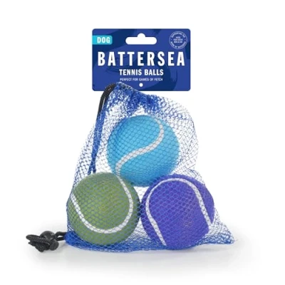 Image of Rosewood Battersea Tennis Balls Dog Toys, 3PCS, Blue &amp; Green, 6.5cm x Durable, Engaging and Fun for Fetch Play with All Breeds